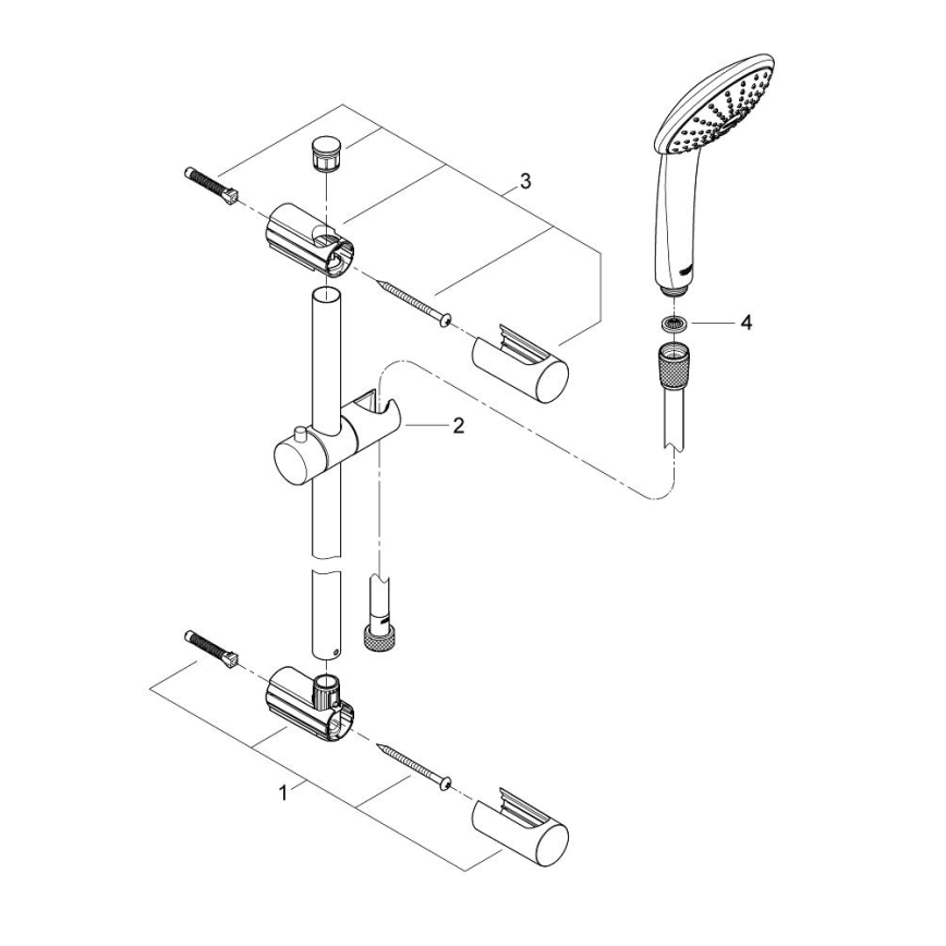 GROHE 27322000 - Set de ducha VITALIO JOY de 600 mm, cromo brillante