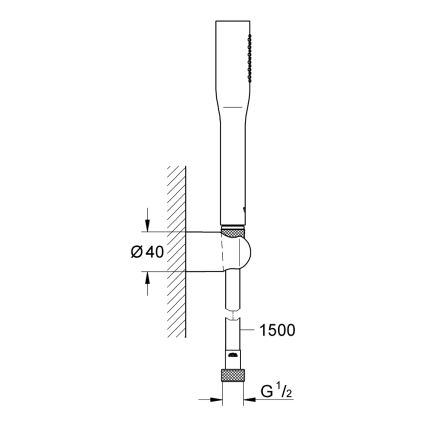 GROHE 27459000 - Set de ducha VITALIO GET STICK 1500 mm cromo brillante