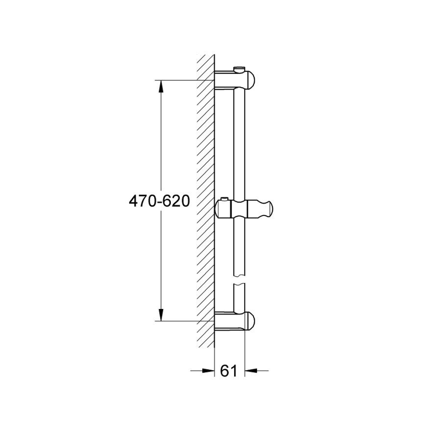 GROHE 27499000 - Barra de ducha EUPHORIA 600 mm cromado brillante