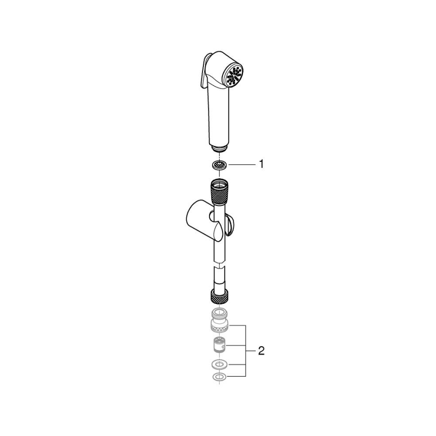 GROHE 27513AL1 -Rociador higiénico manual para bidé TEMPESTA-F TRIGGER SPRAY 30 1250 mm grafito