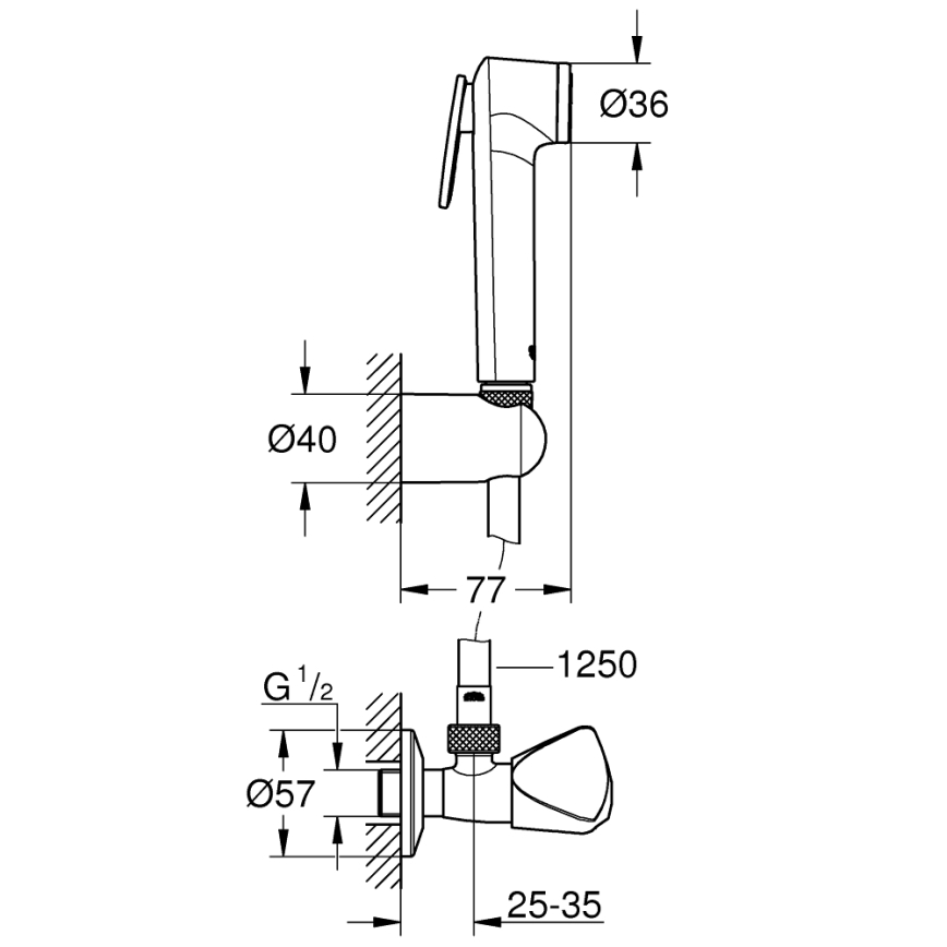 GROHE 27514001 - Ducha manual para bidé TEMPESTA-F TRIGGER SPRAY 30 36 mm cromado