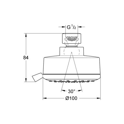 GROHE 27591001 - Rociador de ducha TEMPESTA COSMOPOLITAN 100, 100 mm, cromo brillante