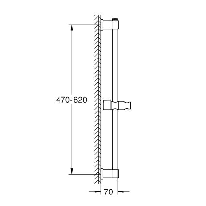 GROHE 27724001 - Barra de ducha VITALIO UNIVERSAL 600 mm cromo brillante