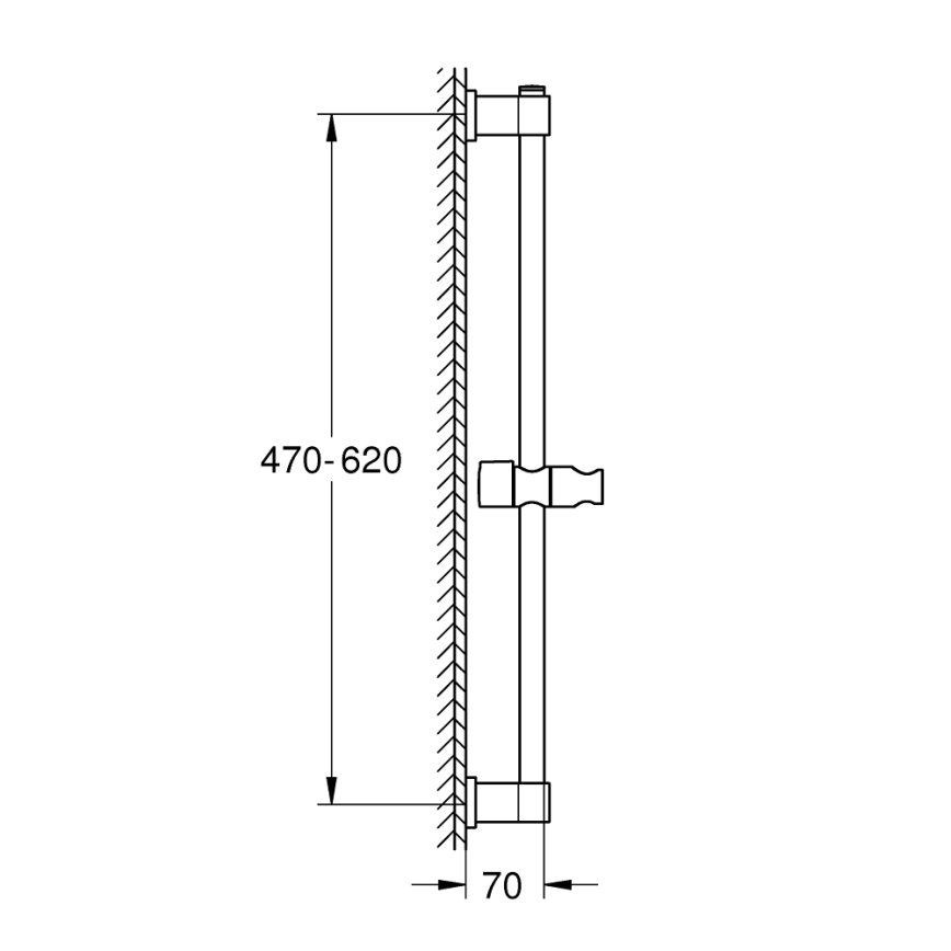 GROHE 277242431 - Barra de ducha VITALIO UNIVERSAL 600 mm negra