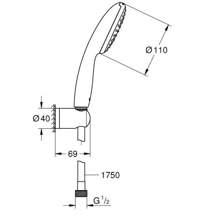 GROHE 27944001 - Conjunto de ducha VITALIO START 110, 110 mm, cromo brillante