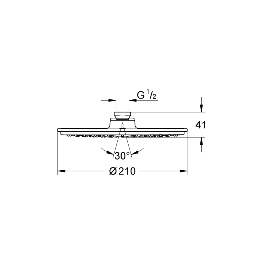 GROHE 28368000 - Cabezal de ducha RAINSHOWER COSMOPOLITAN O 210 mm cromo brillante