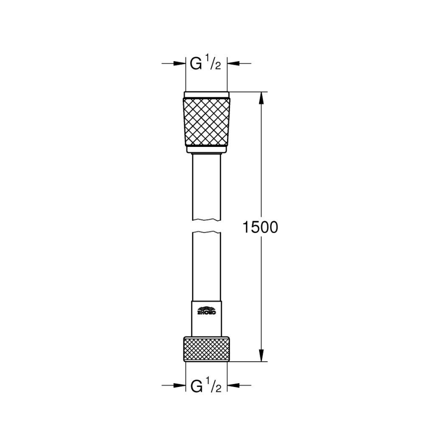 GROHE 287412432 - Manguera de ducha VITALIOFLEX TREND 1500 mm negra