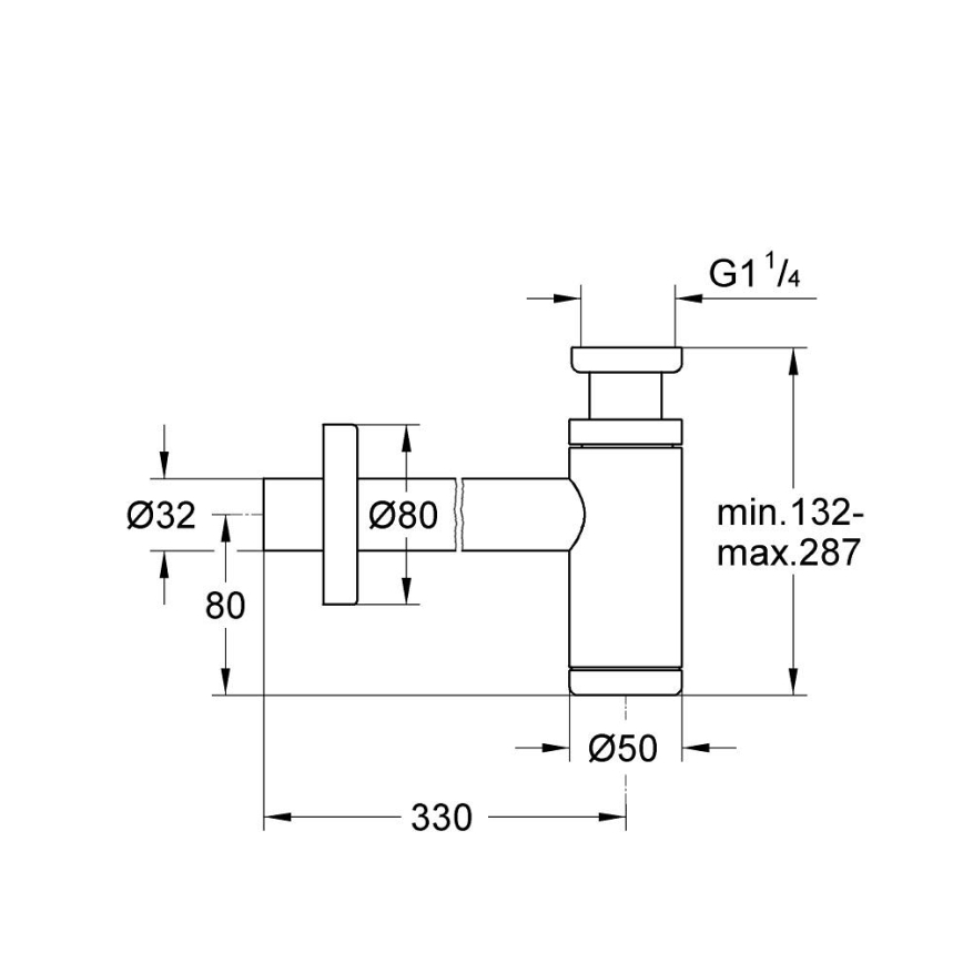 GROHE 28912DL0 - Sifón DN 32, acabado bronce