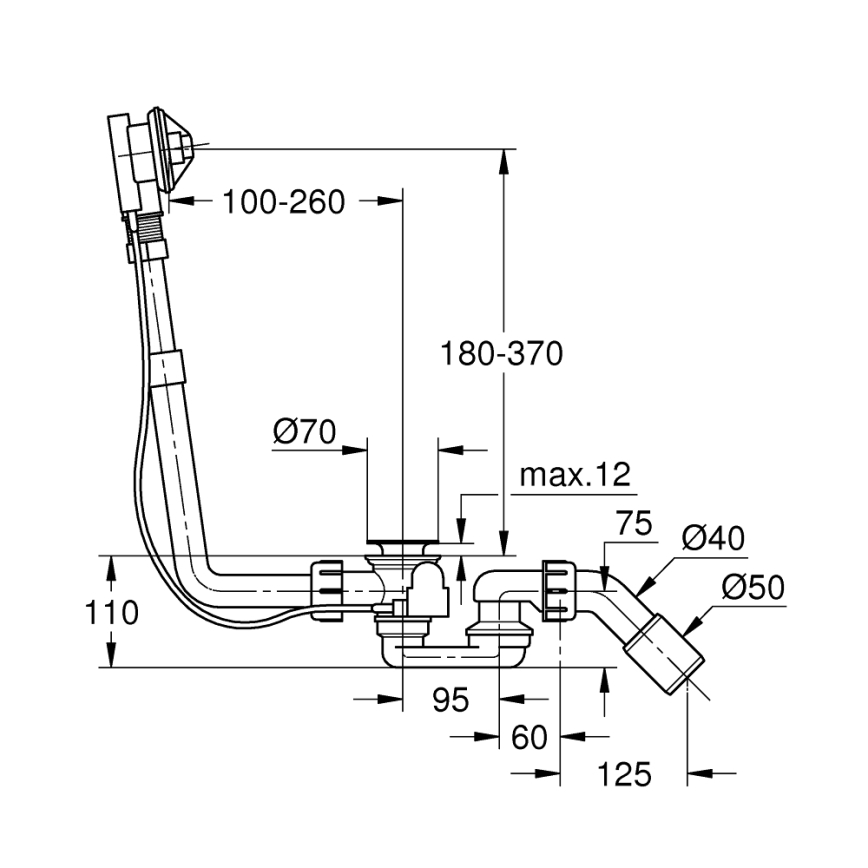 GROHE 28939000 - Juego de desagüe y rebosadero para bañera TALENTO