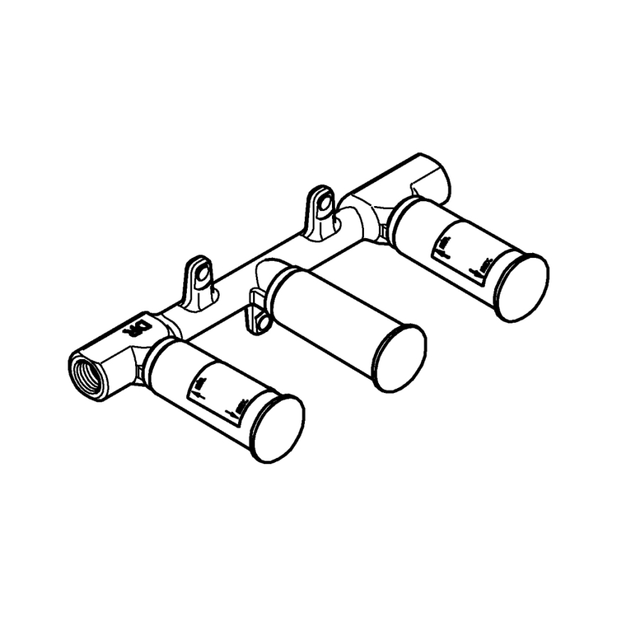 GROHE 29025002 - Cuerpo empotrado universal para grifo de lavabo de tres orificios, latón