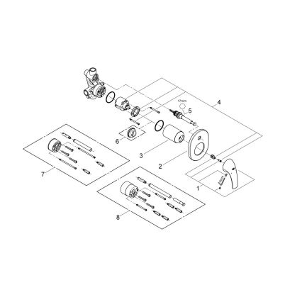 GROHE 29043000 - Grifo para bañera EUROCUBE en cromo brillante