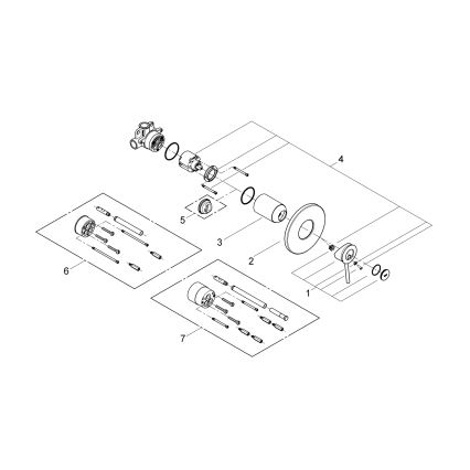 GROHE 29048000 - Mezclador de ducha para instalación empotrada BAUCLASSIC, acabado cromado brillante