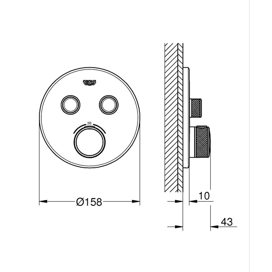 GROHE 29119000 - Termostato GROHTHERM SMARTCONTROL cromado brillante