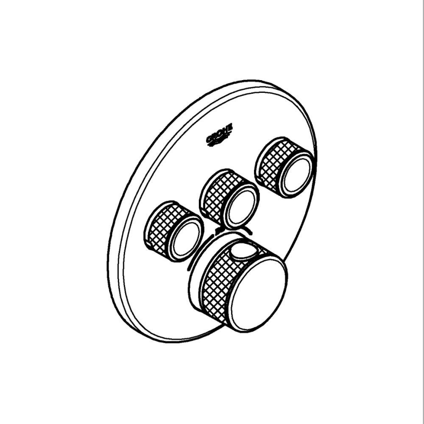 GROHE 29121A00 - Mezclador termostático empotrado para ducha GROHTHERM SMARTCONTROL grafito