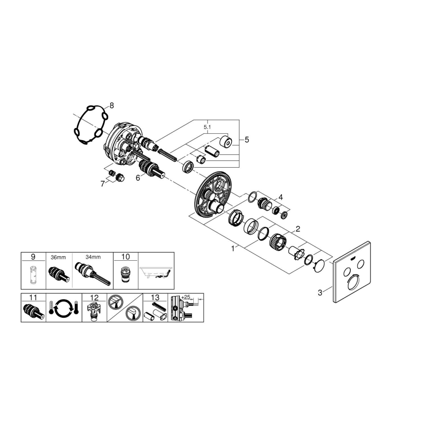 GROHE 29124A00 - Grifo termostático GROHTHERM SMARTCONTROL, grafito