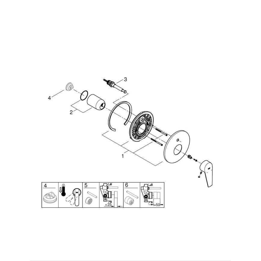 GROHE 29190001 - Grifo de bañera BAUEDGE DN 15 cromo brillante