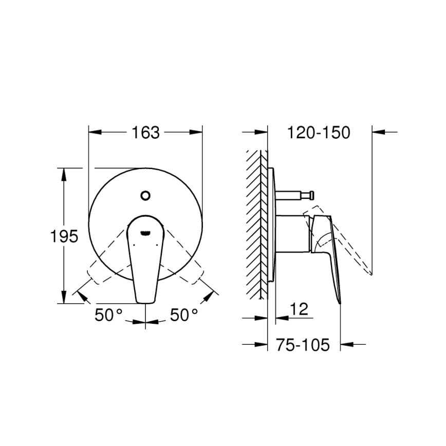 GROHE 29190001 - Grifo de bañera BAUEDGE DN 15 cromo brillante