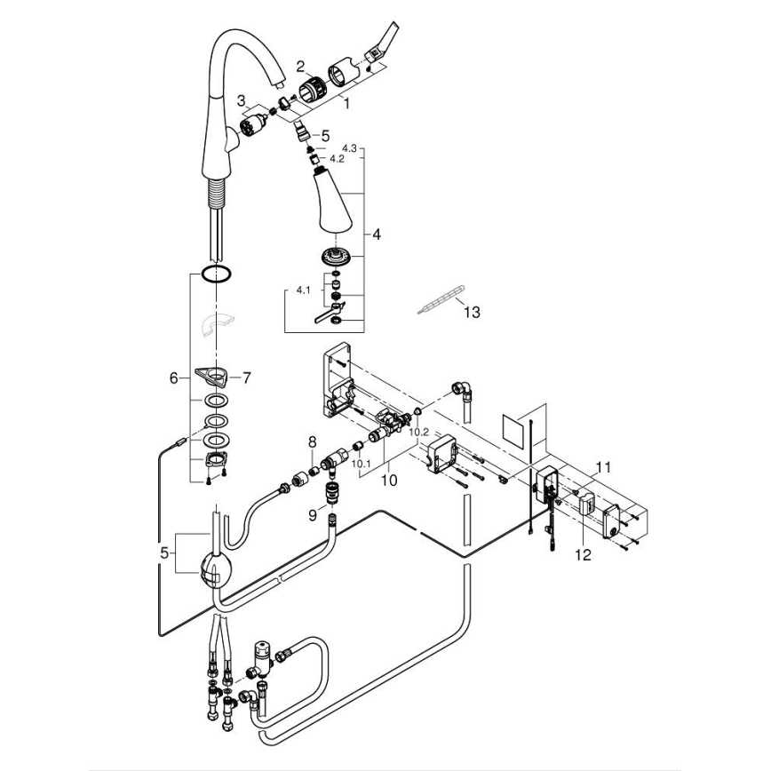 GROHE 30219002 - Grifo electrónico para fregadero ZEDRA TOUCH en cromo brillante