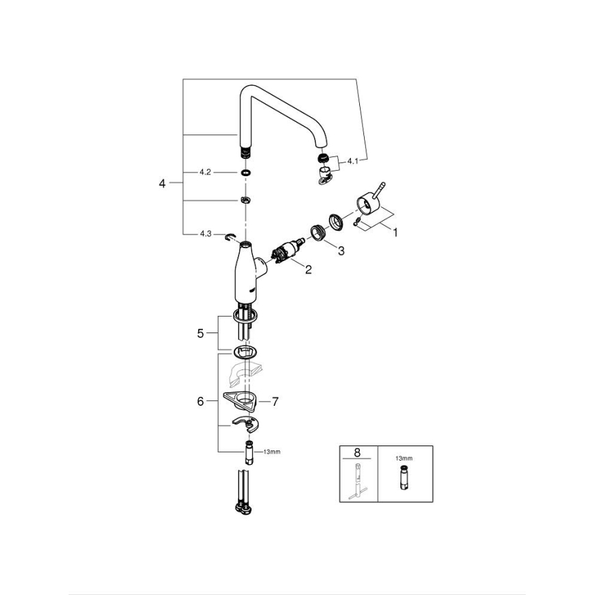 GROHE 30269000 - Grifo para fregadero ESSENCE de 292 mm, cromo brillante