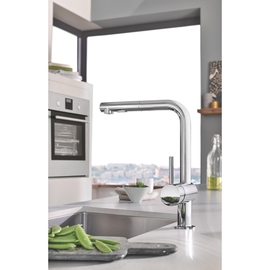 GROHE 30274000 - Grifo para fregadero, caño en L, acabado cromado brillante
