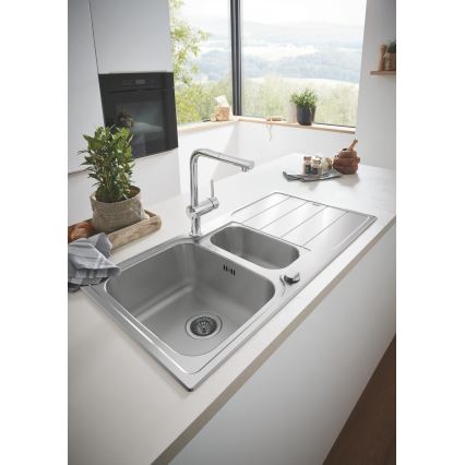 GROHE 30274000 - Grifo para fregadero, caño en L, acabado cromado brillante