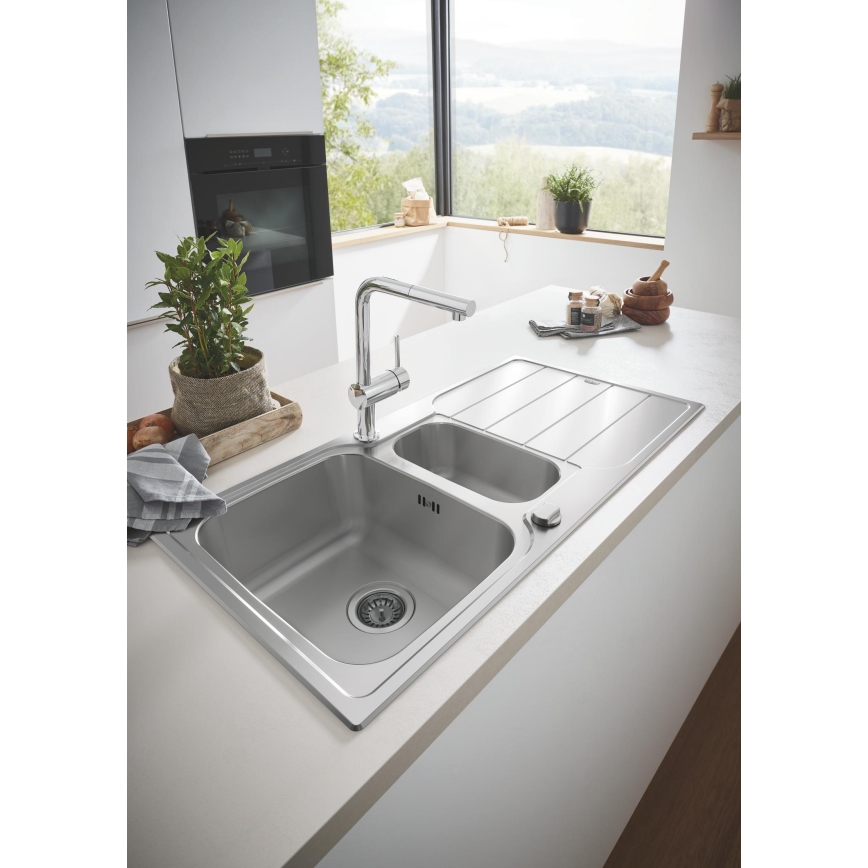 GROHE 30274000 - Grifo para fregadero, caño en L, acabado cromado brillante