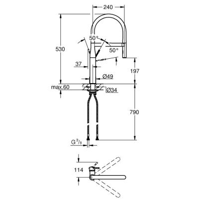 GROHE 30294DC0 - Grifo para fregadero ESSENCE en acero inoxidable