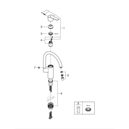 GROHE 30469000 - Grifo de fregadero START con caño alto, acabado en cromo brillante