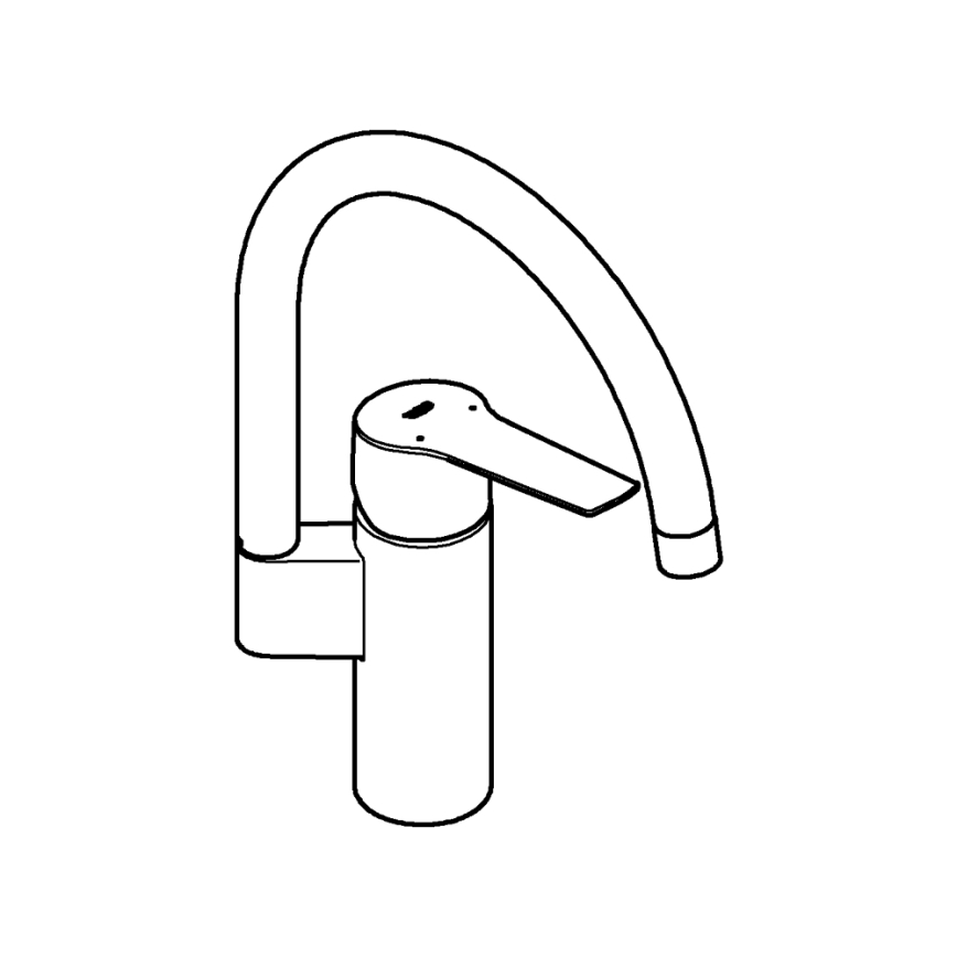 GROHE 30469000 - Grifo de fregadero START con caño alto, acabado en cromo brillante