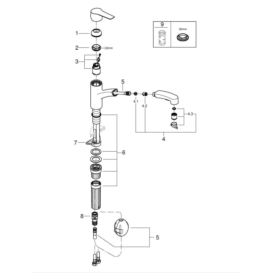 GROHE 305312431 - Grifo de fregadero START negro