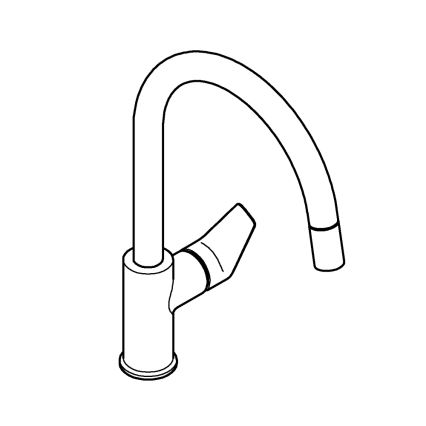 GROHE 30551000 - Grifo para fregadero START EDGE 357 mm cromo brillante