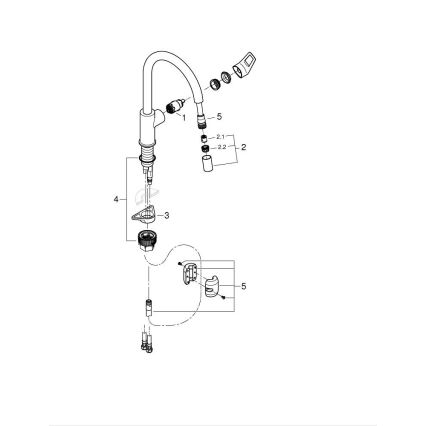 GROHE 30556000 - Grifo para fregadero START LOOP 357 mm cromado brillante