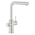 GROHE 30590DC0 - Grifo para fregadero con boquilla extraíble BLUE PURE, acero inoxidable