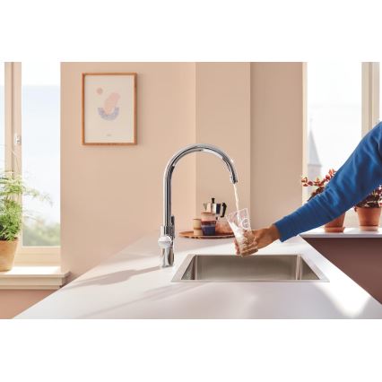 GROHE 30592000 - Grifo de fregadero BLUE PURE StartCurve, 411 mm, acabado en cromo brillante