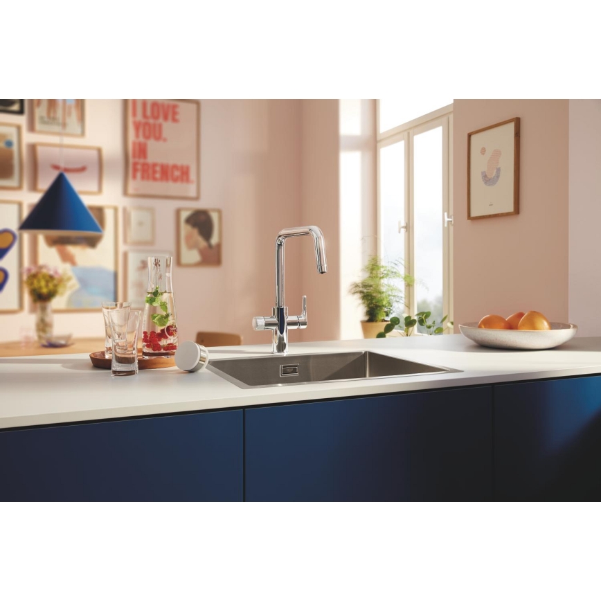 GROHE 30596000 - Grifo de fregadero BLUE PURE con función de filtrado, cromo pulido