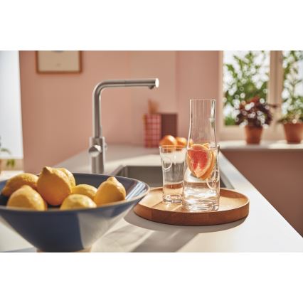 GROHE 30601DC0 - Grifo de fregadero BLUE PURE con pico extraíble en acero inoxidable
