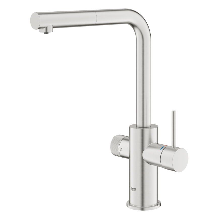 GROHE 30601DC0 - Grifo de fregadero BLUE PURE con pico extraíble en acero inoxidable
