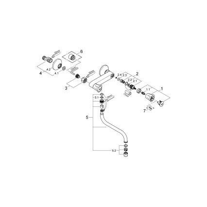 GROHE 31187001 - Grifo de pared para fregadero COSTA L 200 mm, acabado cromo brillante
