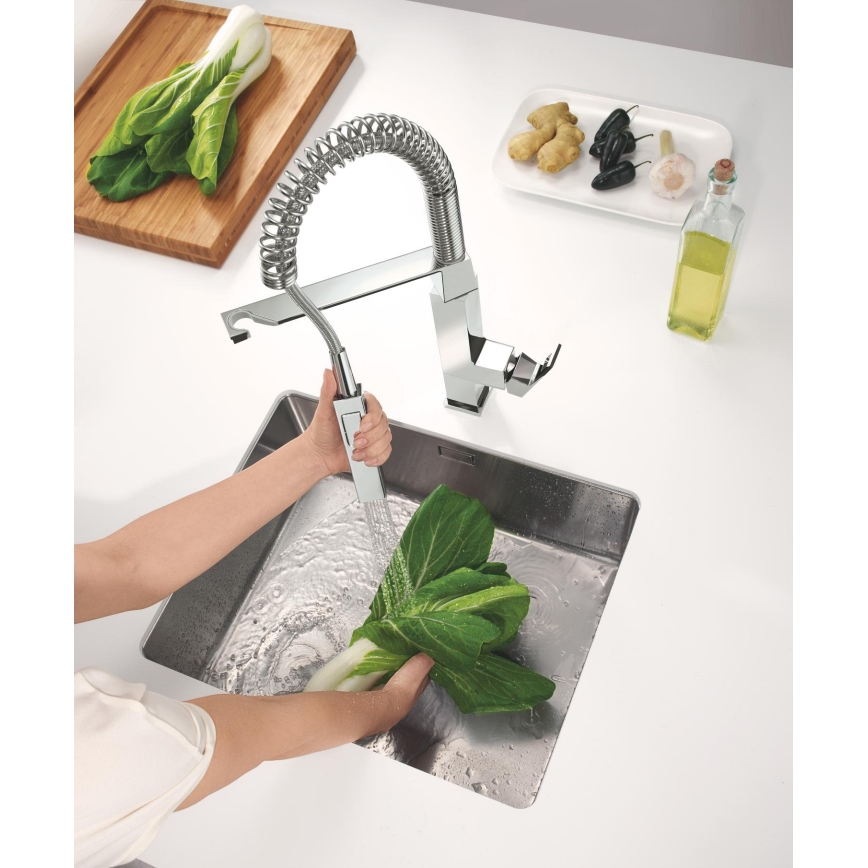 GROHE 31395000 - Grifo para fregadero EUROCUBE 547 mm, acabado en cromo brillante