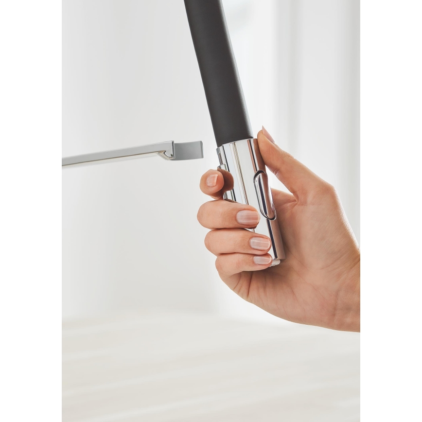GROHE 31491000 - Grifo para fregadero CONCETTO con rociador profesional extraíble, cromo brillante