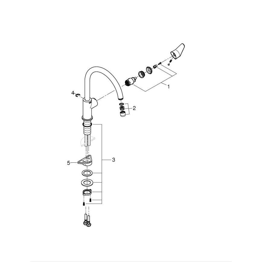 GROHE 31536001 - Grifo para fregadero BAUCURVE 332 mm, cromo brillante