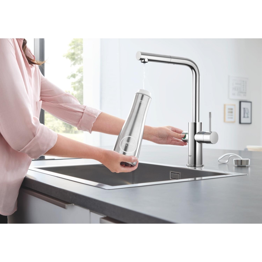 GROHE 31539000 - Grifo para fregadero BLUE HOME con caño en L, cromo pulido