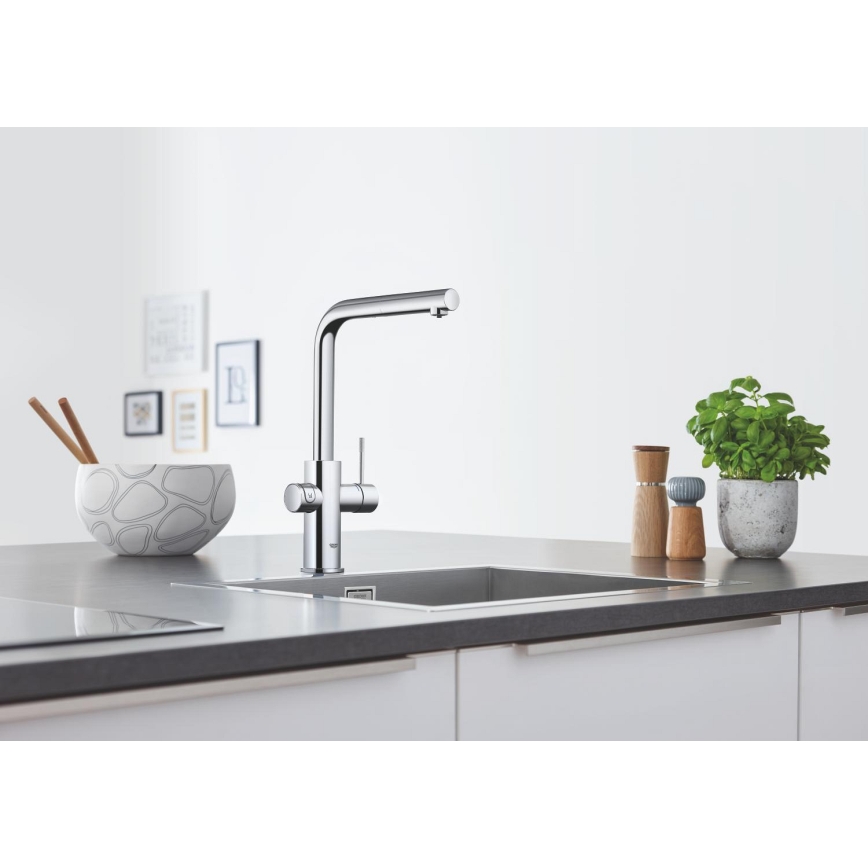 GROHE 31539000 - Grifo para fregadero BLUE HOME con caño en L, cromo pulido