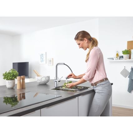 GROHE 31539000 - Grifo para fregadero BLUE HOME con caño en L, cromo pulido