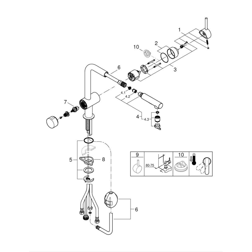 GROHE 31558GN0 - Grifo para fregadero A en acabado dorado