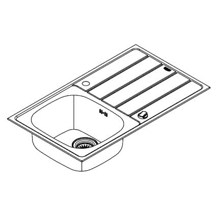 GROHE 31562SD1 - Conjunto de fregadero y grifo de cocina BAU 860 x 500 mm, acero inoxidable
