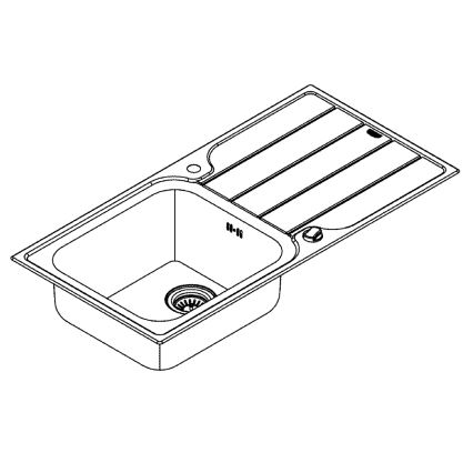 GROHE 31563SD1 - Fregadero K500 1000 × 500 mm de acero inoxidable
