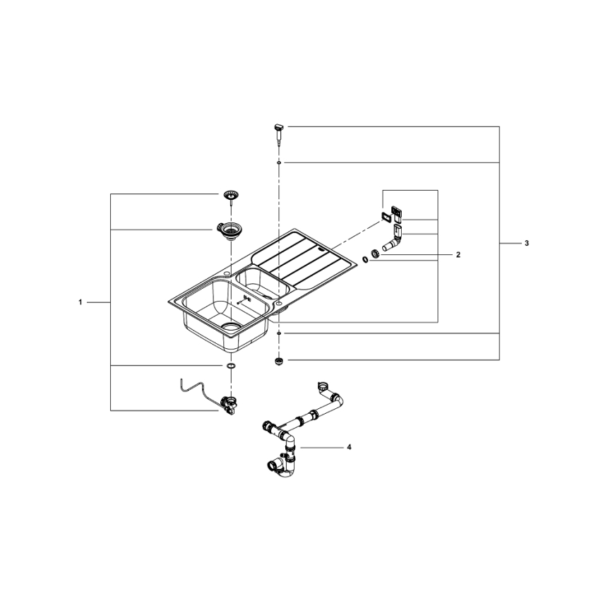 GROHE 31572SD1 - Fregadero K500 1000 × 500 mm en acero inoxidable