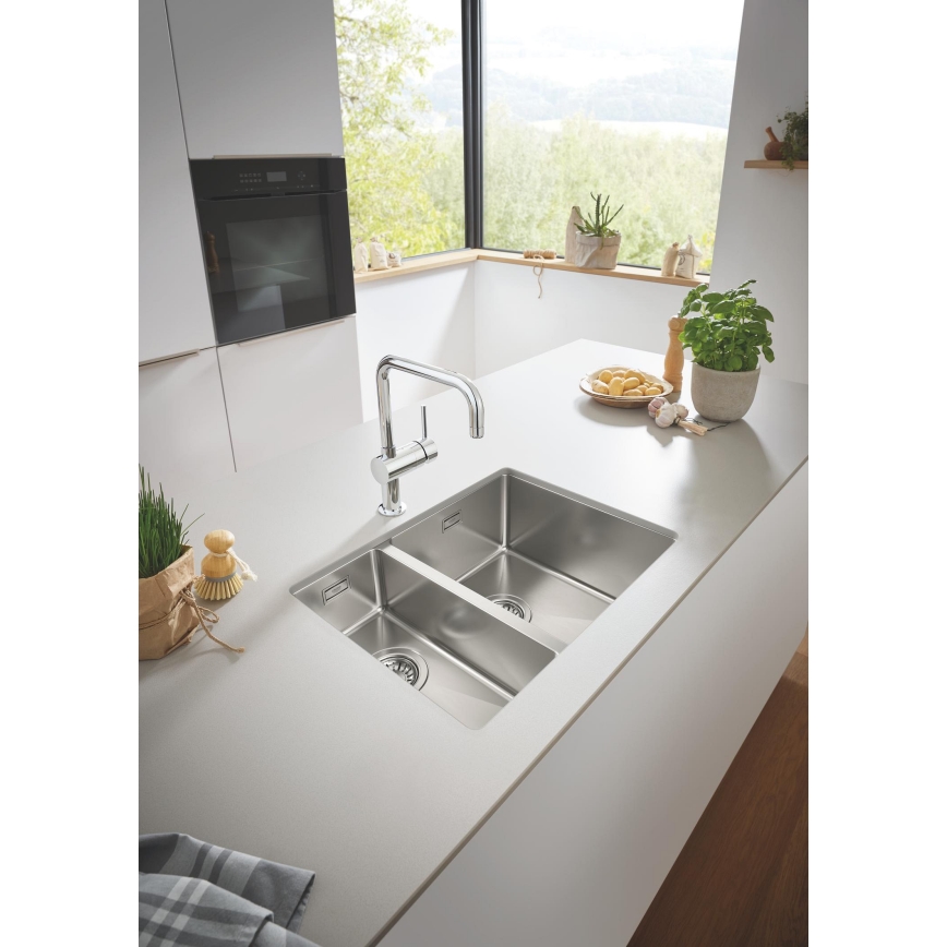GROHE 31576SD1 - Fregadero de cocina K700U 595 × 450 mm de acero inoxidable