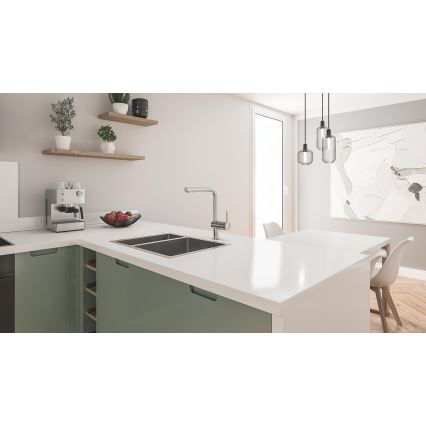 GROHE 31576SD1 - Fregadero de cocina K700U 595 × 450 mm de acero inoxidable